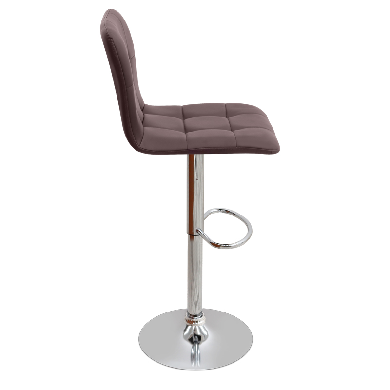 Σκαμπό μπαρ με ρυθμιζόμενο ύψος PU καφέ - βάση χρωμίου 45x42x90/113εκ. 5