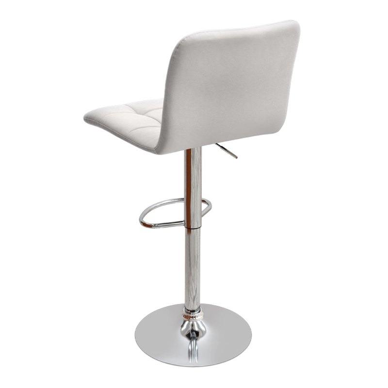 Σκαμπό μπαρ με ρυθμιζόμενο ύψος PU λευκό - βάση χρωμίου 45x42x90/113εκ. 3