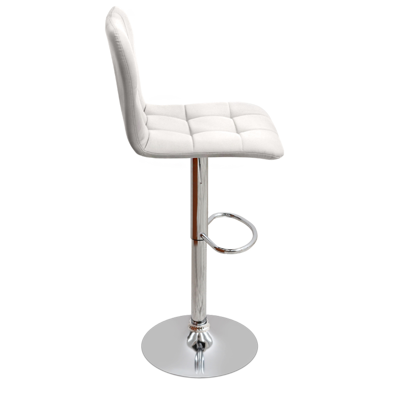 Σκαμπό μπαρ με ρυθμιζόμενο ύψος PU λευκό - βάση χρωμίου 45x42x90/113εκ. 5