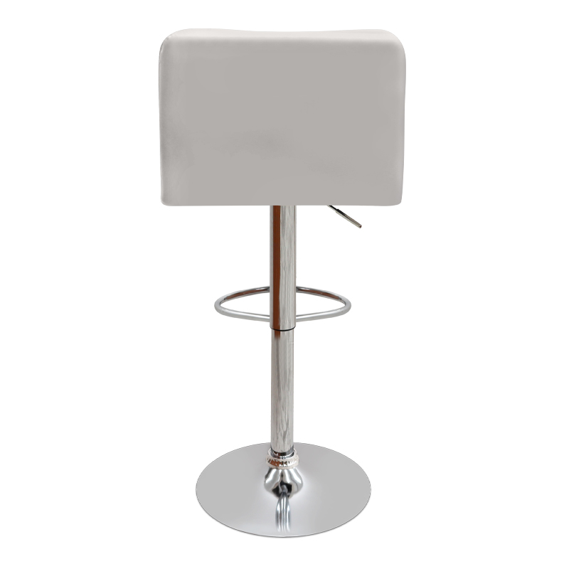 Σκαμπό μπαρ με ρυθμιζόμενο ύψος PU λευκό - βάση χρωμίου 45x42x90/113εκ. 6