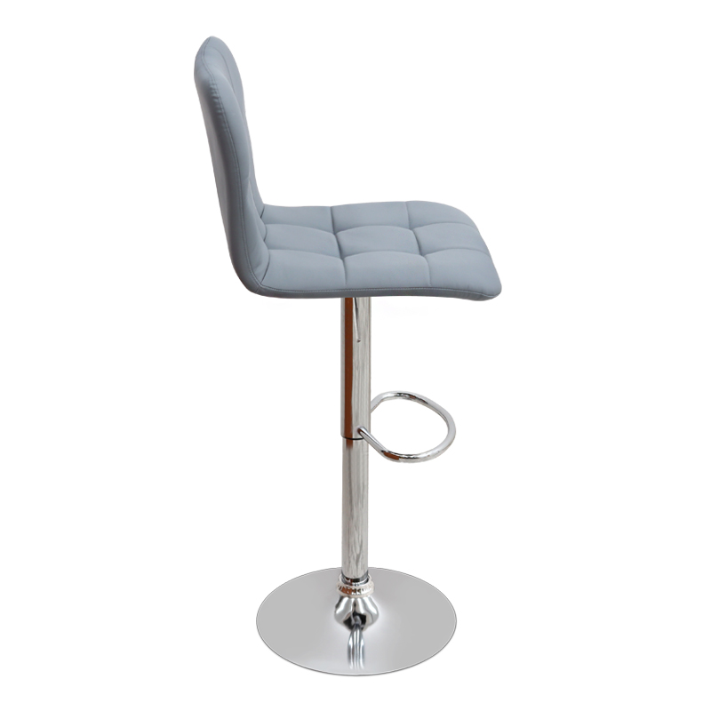 Σκαμπό μπαρ με ρυθμιζόμενο ύψος PU γκρι - βάση χρωμίου 45x42x90/113εκ. 5