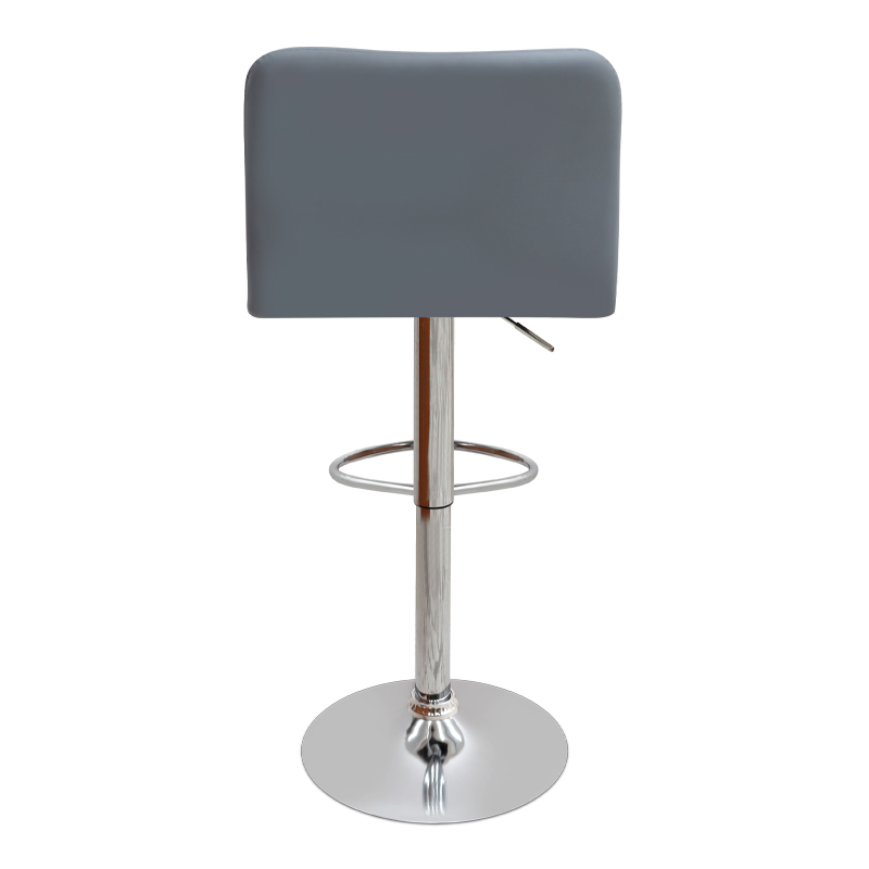 Σκαμπό μπαρ με ρυθμιζόμενο ύψος PU γκρι - βάση χρωμίου 45x42x90/113εκ. 6