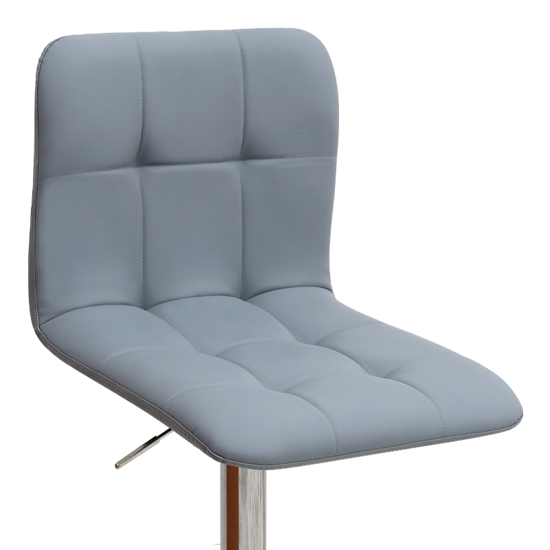 Σκαμπό μπαρ με ρυθμιζόμενο ύψος PU γκρι - βάση χρωμίου 45x42x90/113εκ. 7