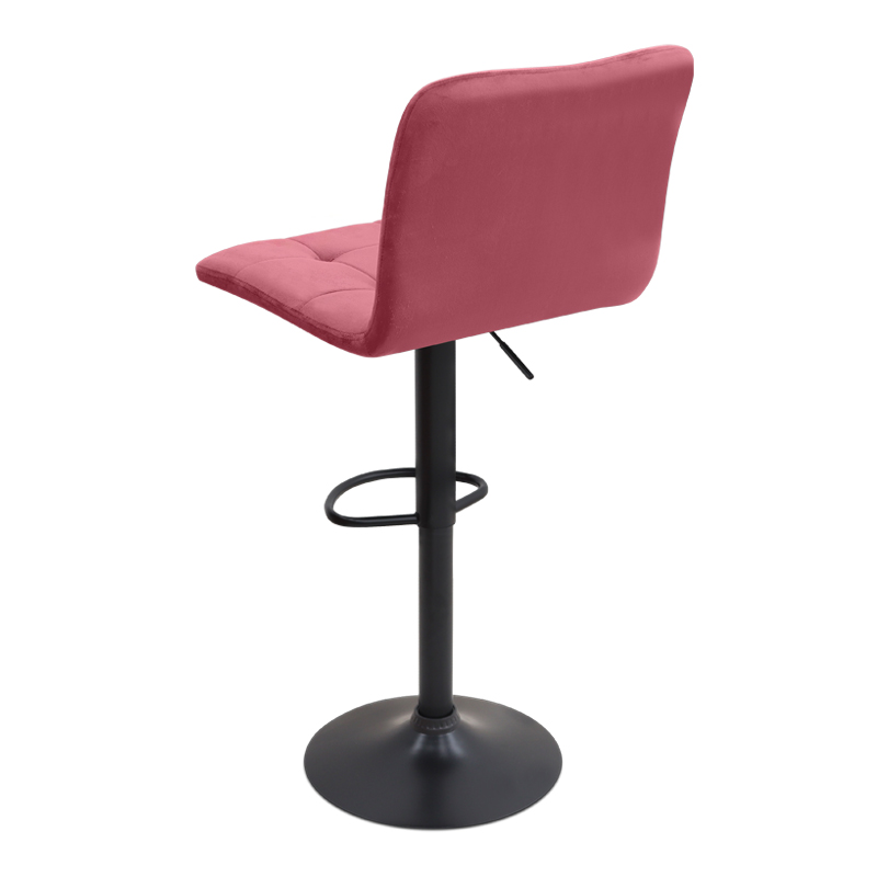Σκαμπό μπαρ με ρυθμιζόμενο ύψος βελούδο σάπιο μήλο - βάση μαύρο ματ 45x42x90/113εκ. 3