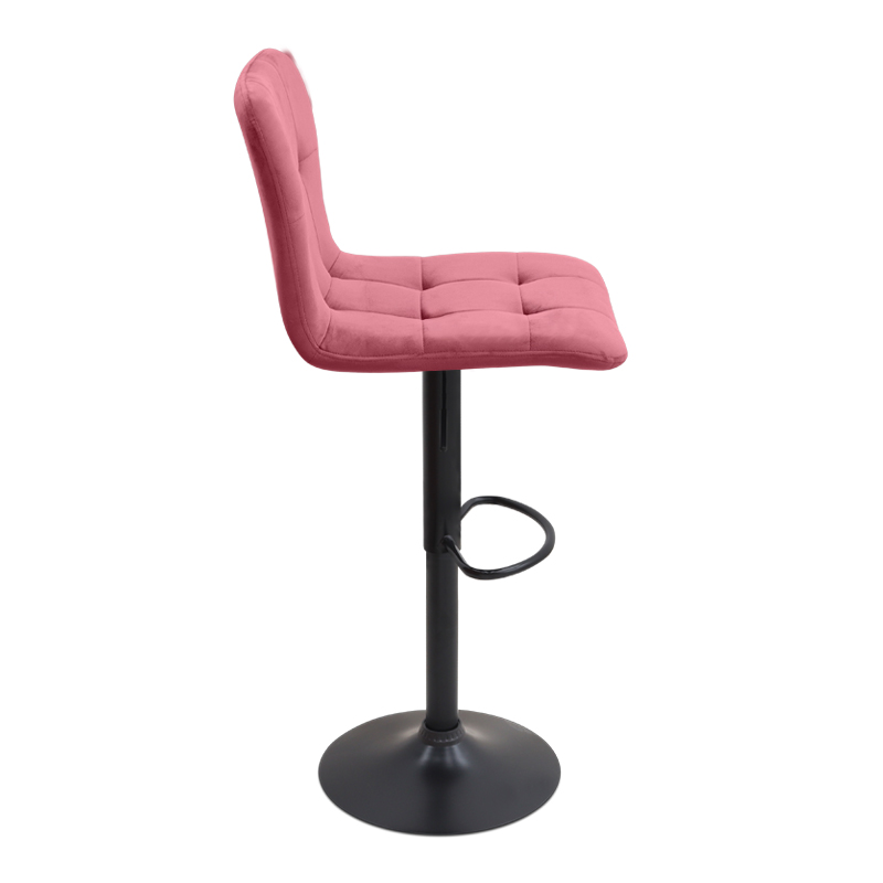 Σκαμπό μπαρ με ρυθμιζόμενο ύψος βελούδο σάπιο μήλο - βάση μαύρο ματ 45x42x90/113εκ. 5