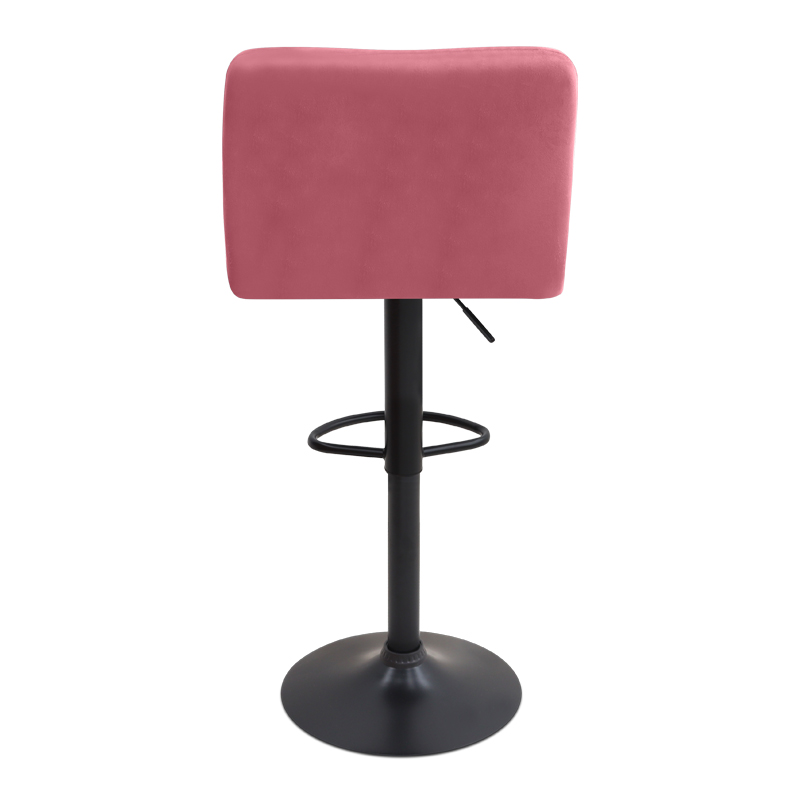 Σκαμπό μπαρ με ρυθμιζόμενο ύψος βελούδο σάπιο μήλο - βάση μαύρο ματ 45x42x90/113εκ. 6