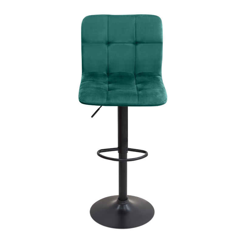 Σκαμπό μπαρ με ρυθμιζόμενο ύψος βελούδο κυπαρισσί - βάση μαύρο ματ 45x42x90/113εκ. 4