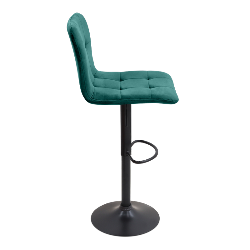 Σκαμπό μπαρ με ρυθμιζόμενο ύψος βελούδο κυπαρισσί - βάση μαύρο ματ 45x42x90/113εκ. 5