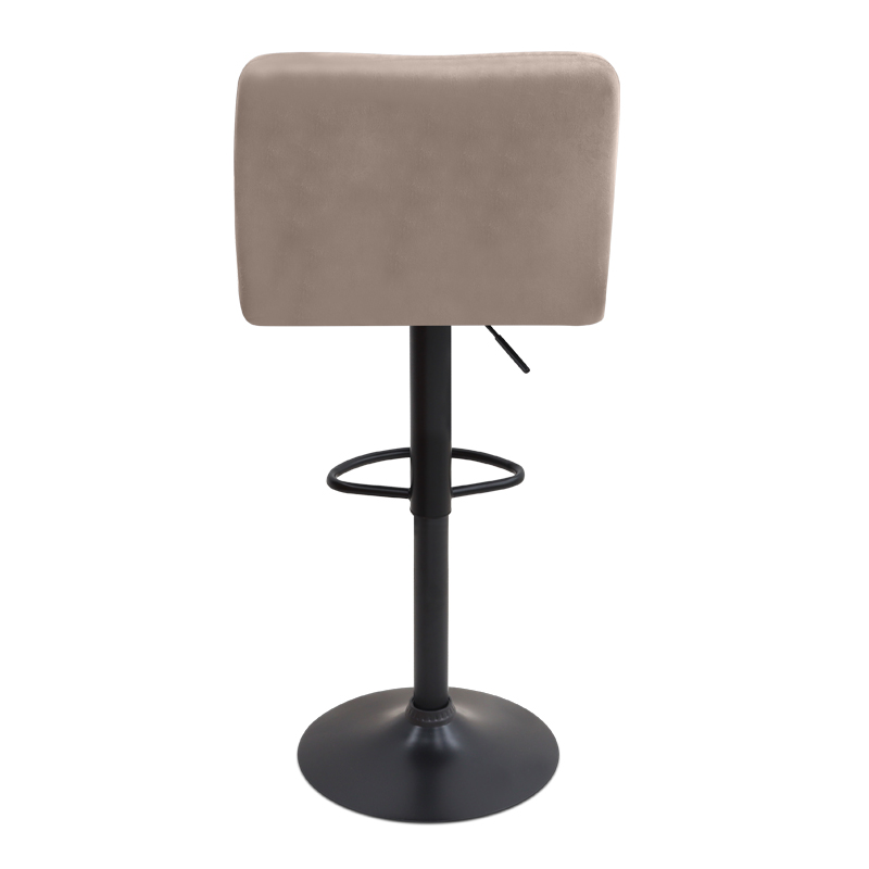 Σκαμπό μπαρ με ρυθμιζόμενο ύψος βελούδο μπεζ - βάση μαύρο ματ 45x42x90/113εκ. 6