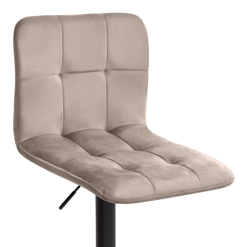 Σκαμπό μπαρ με ρυθμιζόμενο ύψος βελούδο μπεζ - βάση μαύρο ματ 45x42x90/113εκ. 7