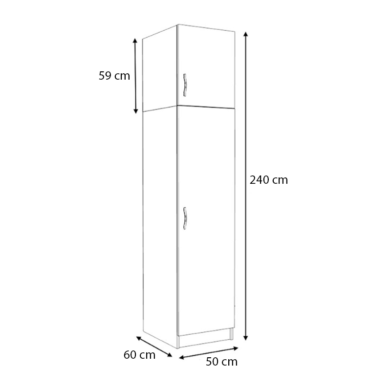 Ντουλάπα ρούχων μονόφυλλη με πατάρι χρώμα λευκό 5