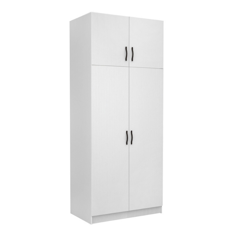 Ντουλάπα ρούχων δίφυλλη με πατάρι χρώμα λευκό