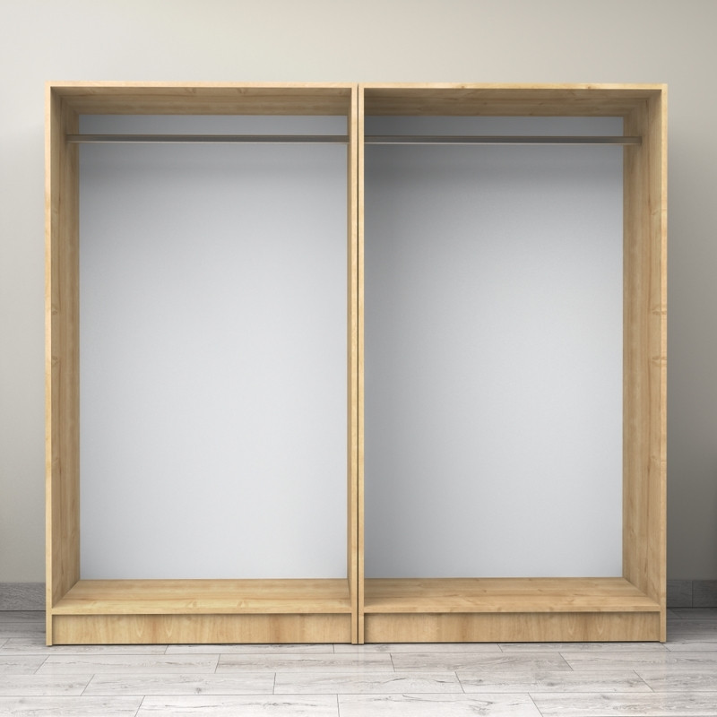 Ντουλάπα ρούχων τετράφυλλη χρώμα φυσικό οξιάς 3