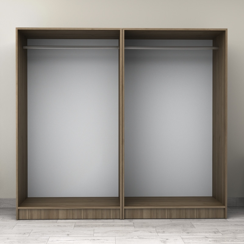 Ντουλάπα ρούχων τετράφυλλη χρώμα καρυδί 3