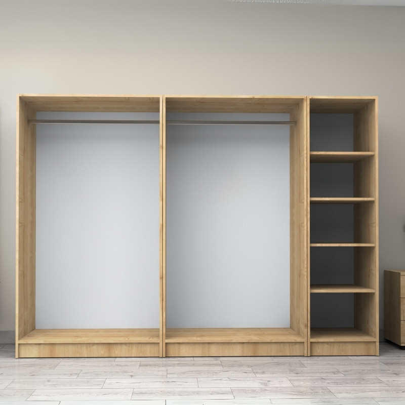 Ντουλάπα ρούχων πεντάφυλλη χρώμα φυσικό οξιάς 3