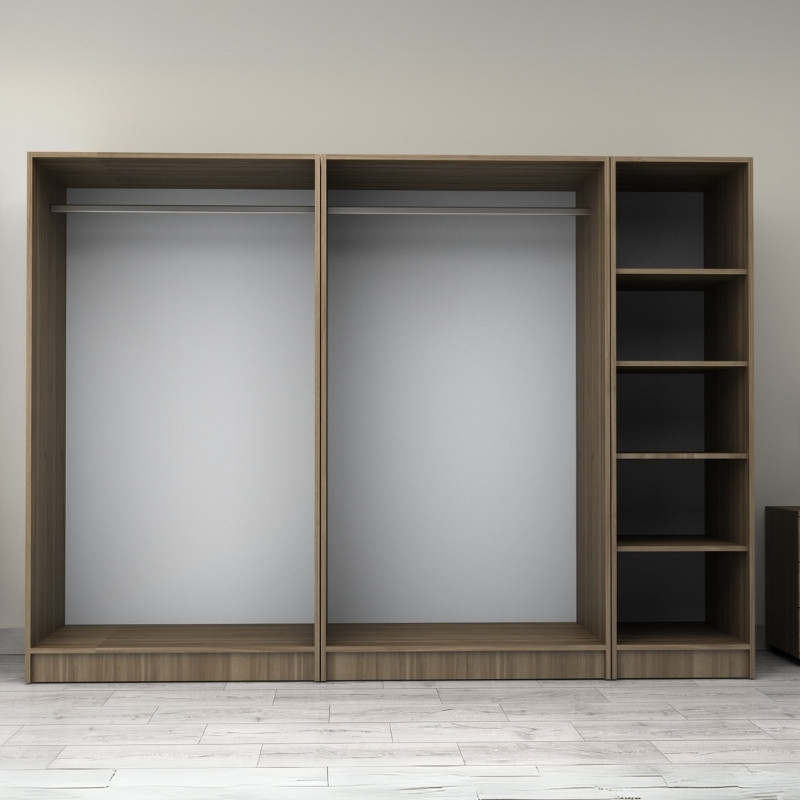 Ντουλάπα ρούχων πεντάφυλλη χρώμα καρυδί 3