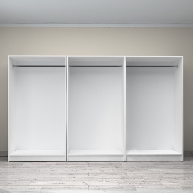 Ντουλάπα ρούχων εξάφυλλη χρώμα λευκό 3