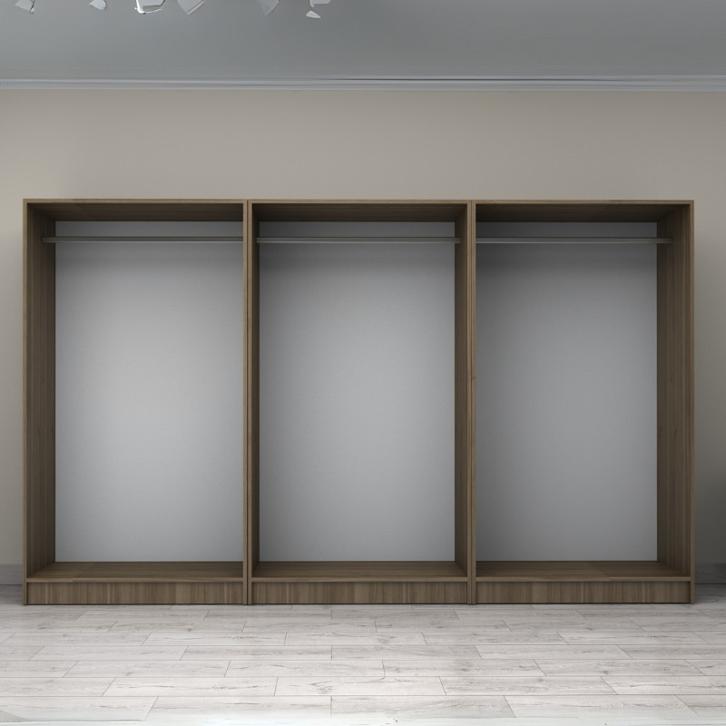 Ντουλάπα ρούχων εξάφυλλη χρώμα καρυδί 3