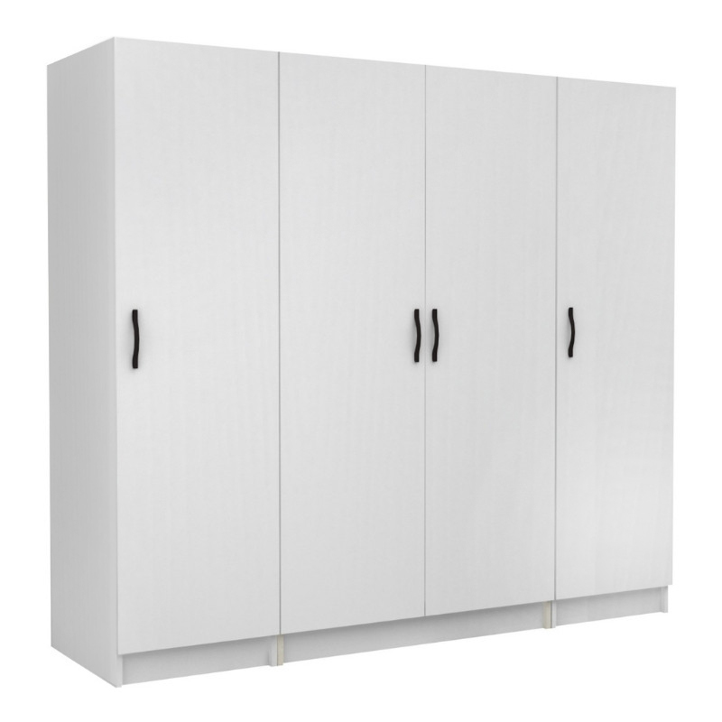 Ντουλάπα ρούχων τετράφυλλη χρώμα λευκό