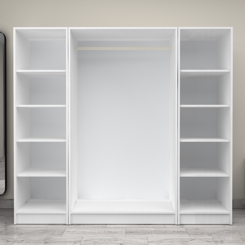 Ντουλάπα ρούχων τετράφυλλη χρώμα λευκό 3