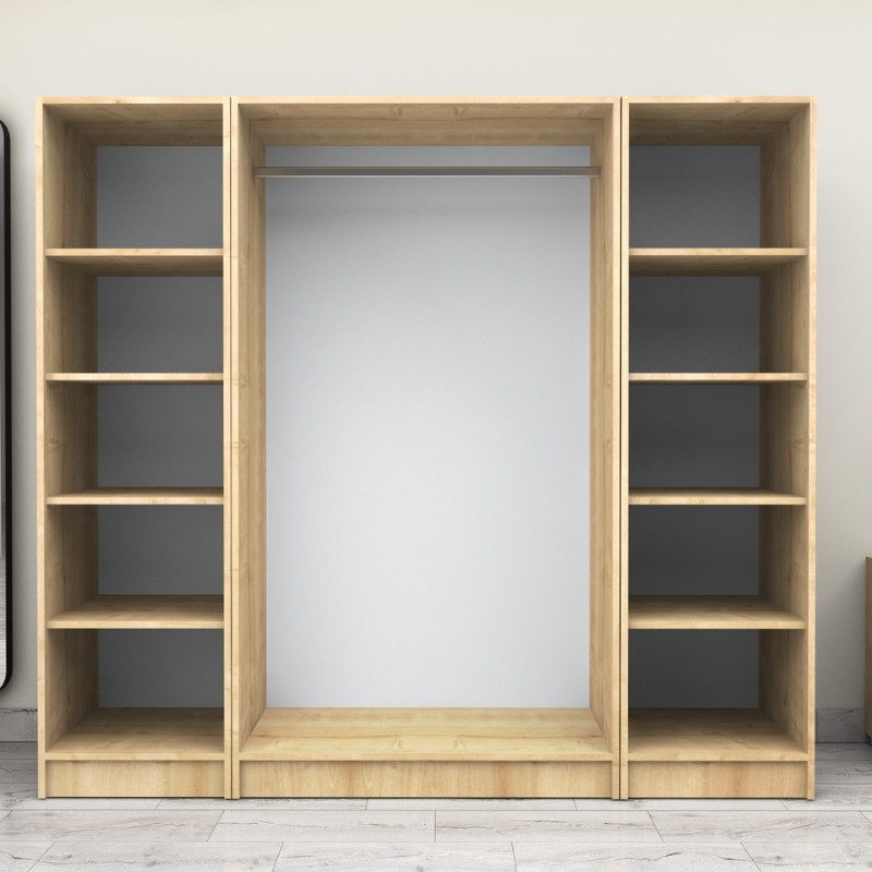 Ντουλάπα ρούχων τετράφυλλη χρώμα φυσικό οξιάς 3