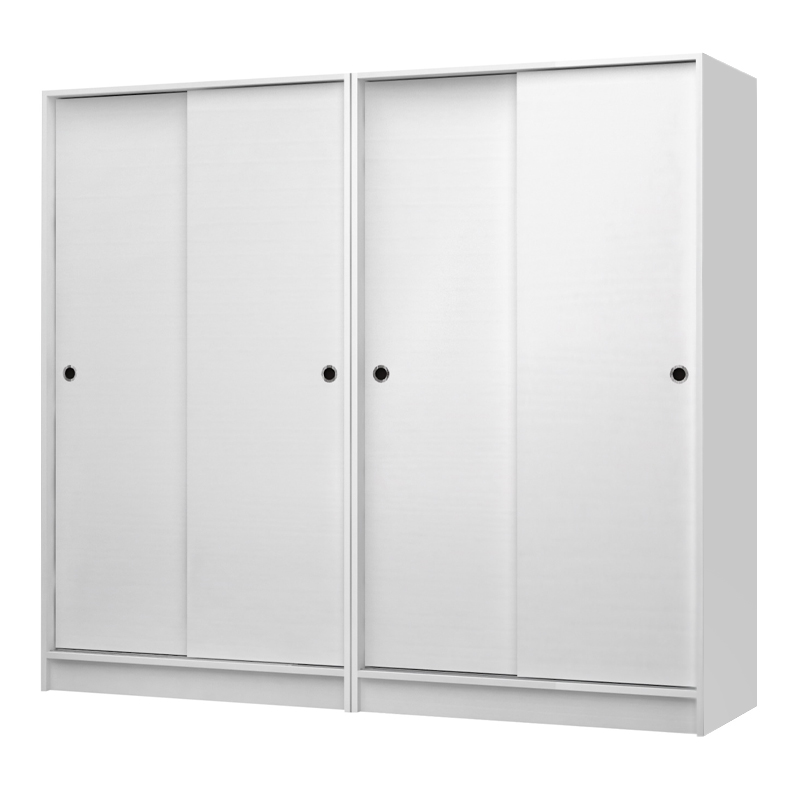 Ντουλάπα ρούχων τετράφυλλη συρόμενη χρώμα λευκό