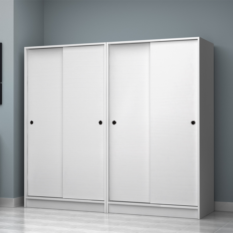 Ντουλάπα ρούχων τετράφυλλη συρόμενη χρώμα λευκό 4