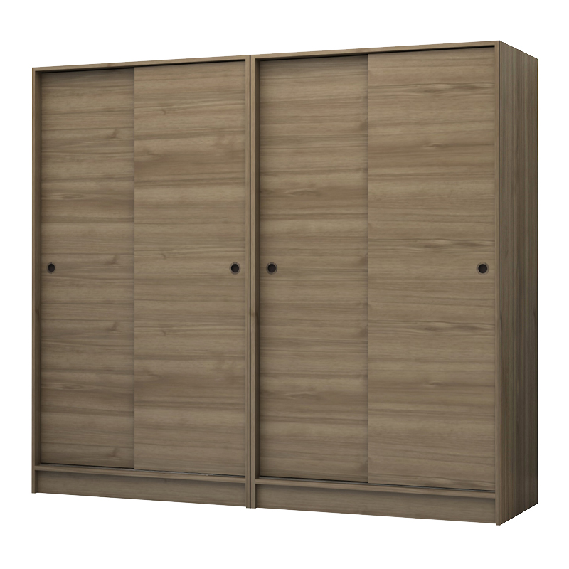 Ντουλάπα ρούχων τετράφυλλη συρόμενη χρώμα καρυδί