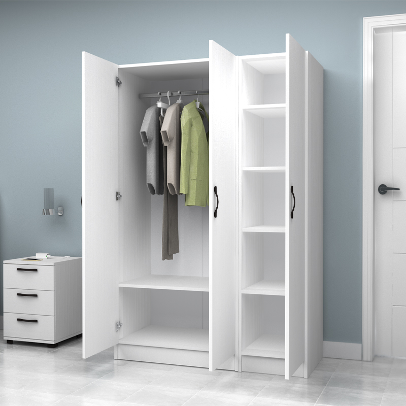 Ντουλάπα ρούχων τρίφυλλη χρώμα λευκό 2