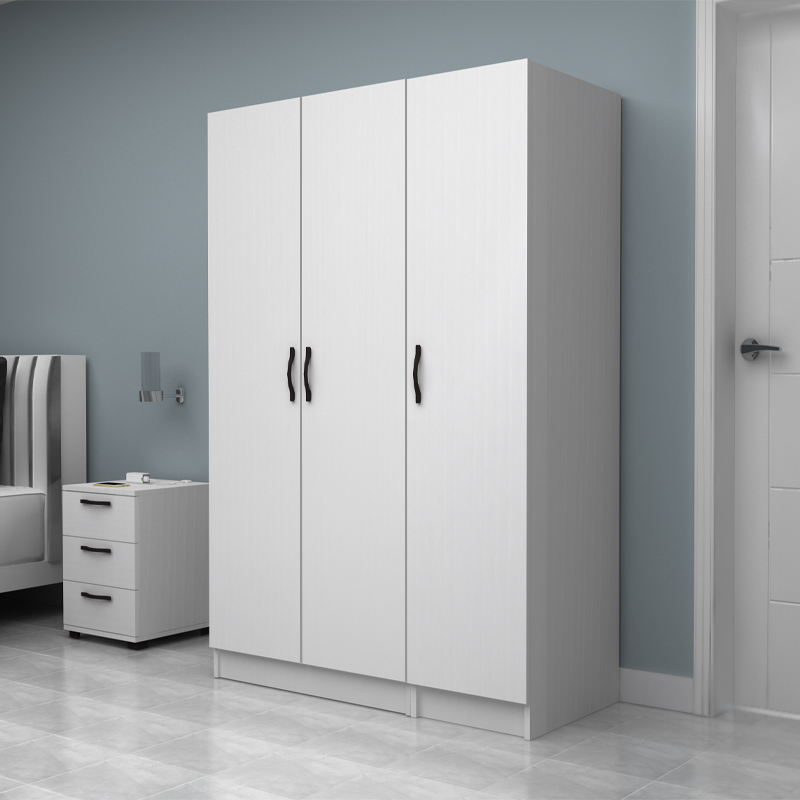 Ντουλάπα ρούχων τρίφυλλη χρώμα λευκό 3