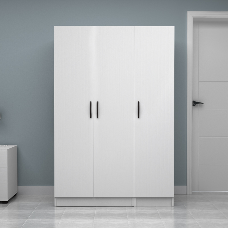 Ντουλάπα ρούχων τρίφυλλη χρώμα λευκό 4