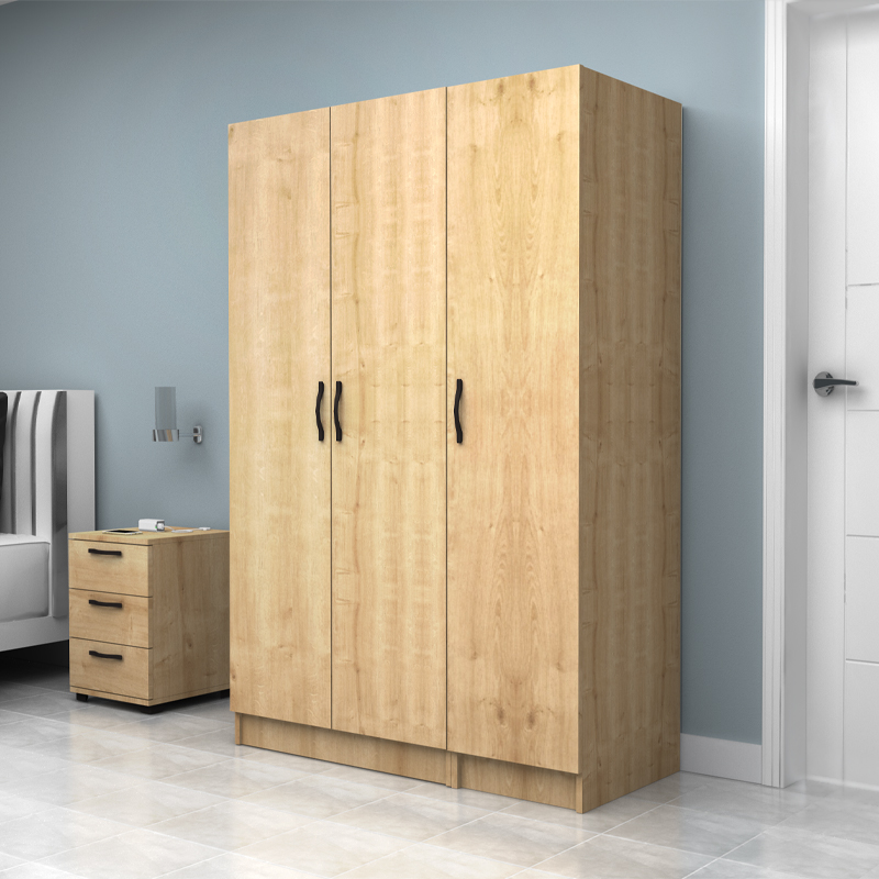 Ντουλάπα ρούχων τρίφυλλη χρώμα φυσικό οξιάς 3