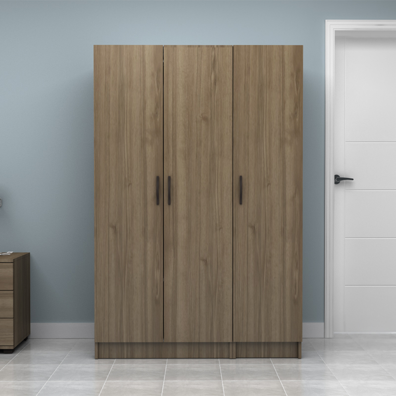 Ντουλάπα ρούχων τρίφυλλη χρώμα καρυδί 4