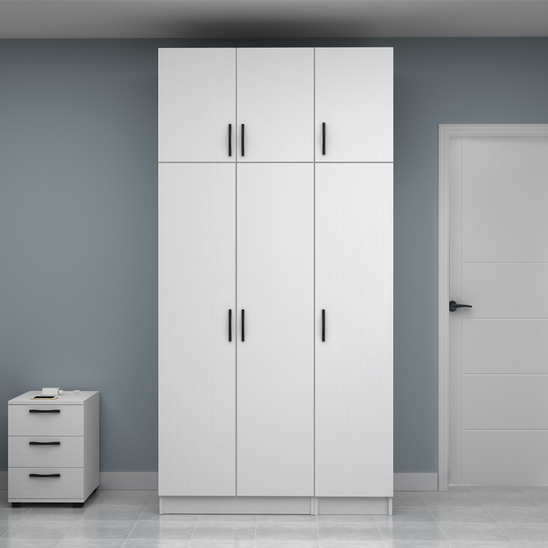 Ντουλάπα ρούχων τρίφυλλη με πατάρι χρώμα λευκό 4