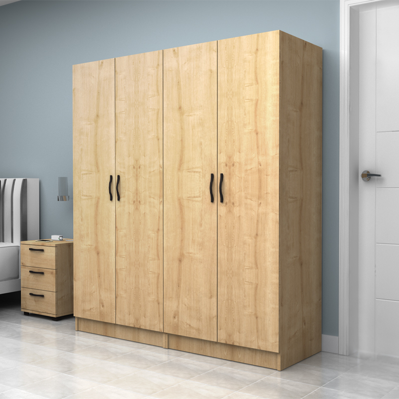 Ντουλάπα ρούχων τετράφυλλη χρώμα φυσικό οξιάς 3