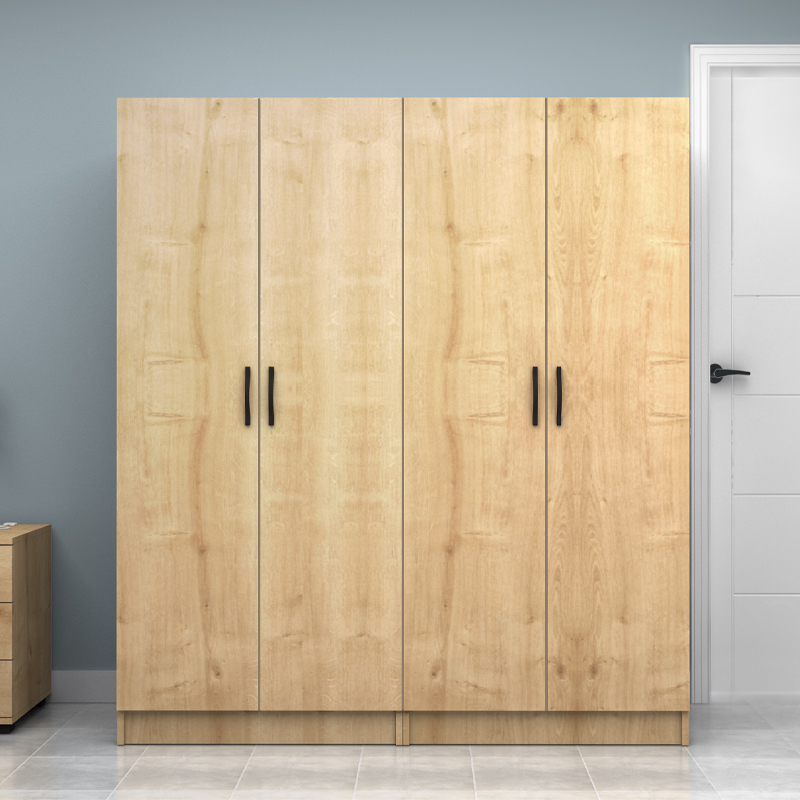 Ντουλάπα ρούχων τετράφυλλη χρώμα φυσικό οξιάς 4