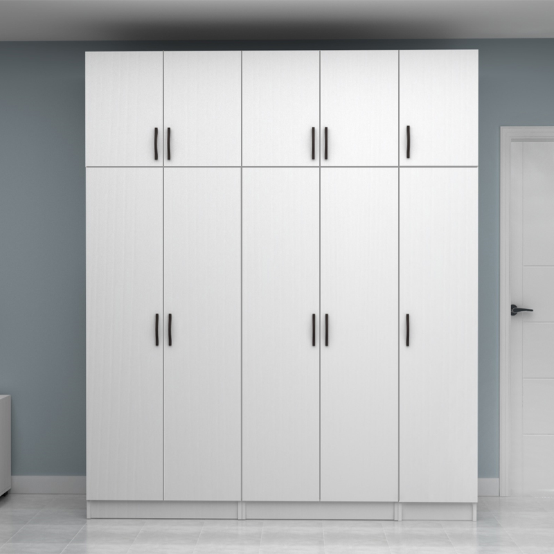 Ντουλάπα ρούχων πεντάφυλλη με πατάρι χρώμα λευκό 4