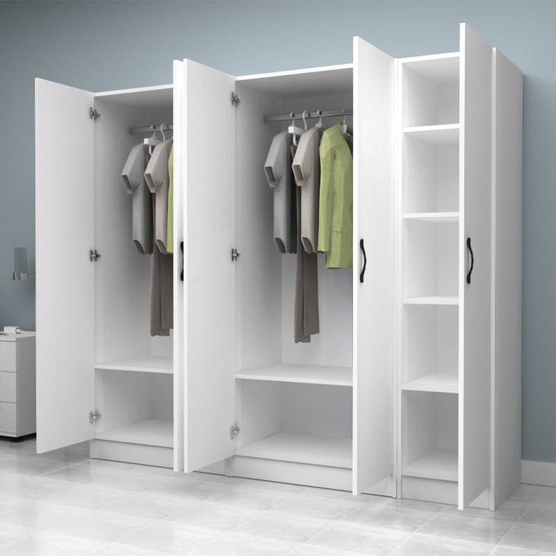 Ντουλάπα ρούχων πεντάφυλλη χρώμα λευκό 2