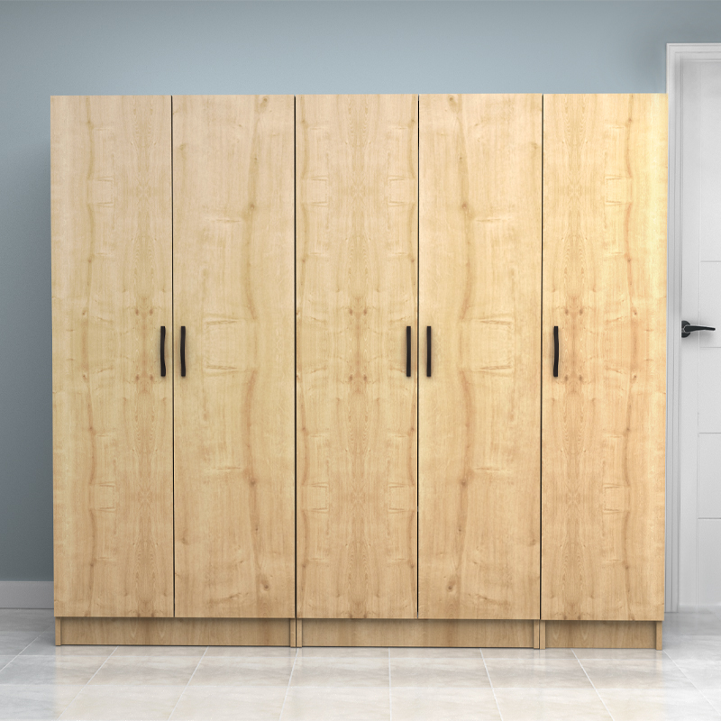 Ντουλάπα ρούχων πεντάφυλλη χρώμα φυσικό οξιάς 4
