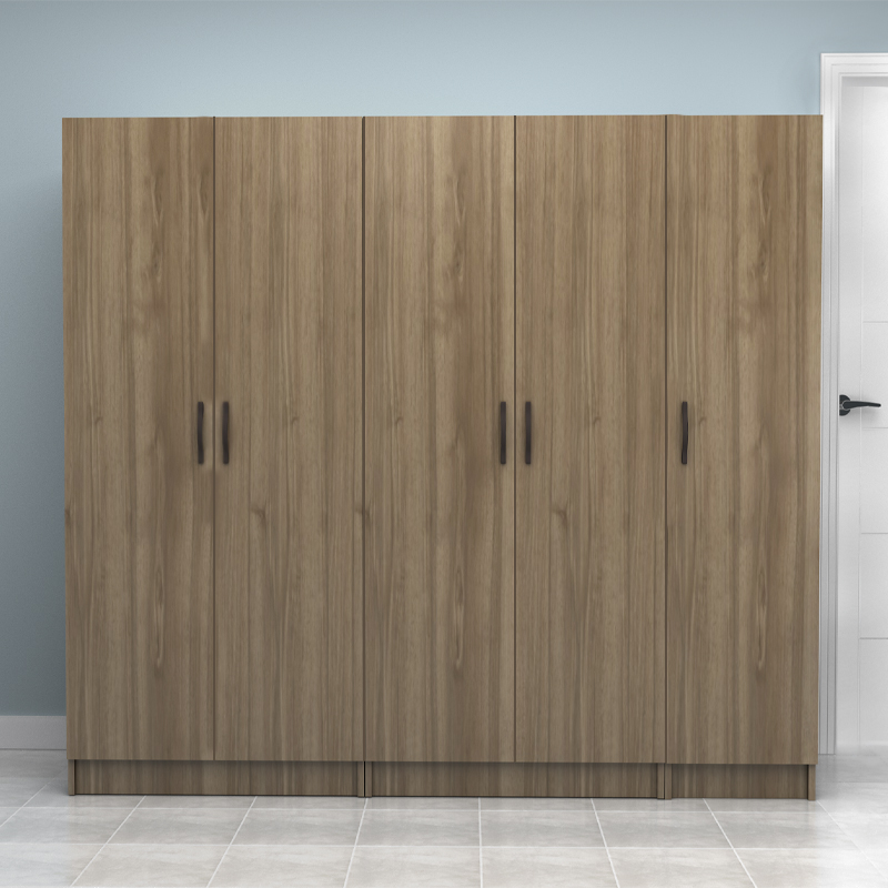 Ντουλάπα ρούχων πεντάφυλλη χρώμα καρυδί 4