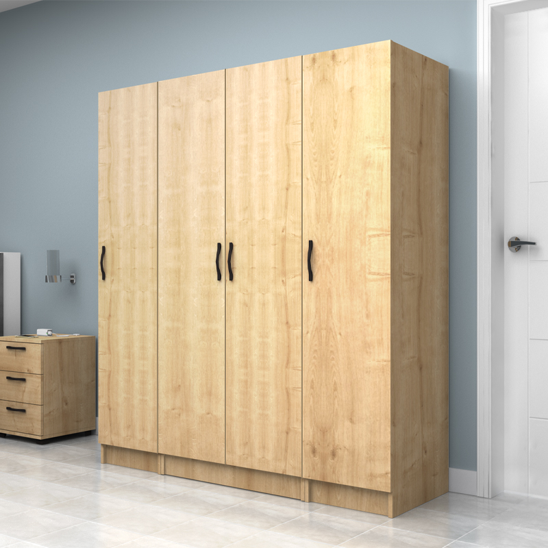 Ντουλάπα ρούχων τετράφυλλη χρώμα φυσικό οξιάς 3