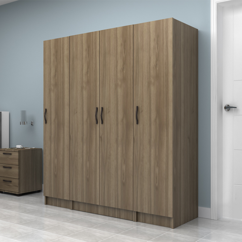 Ντουλάπα ρούχων τετράφυλλη χρώμα καρυδί 3