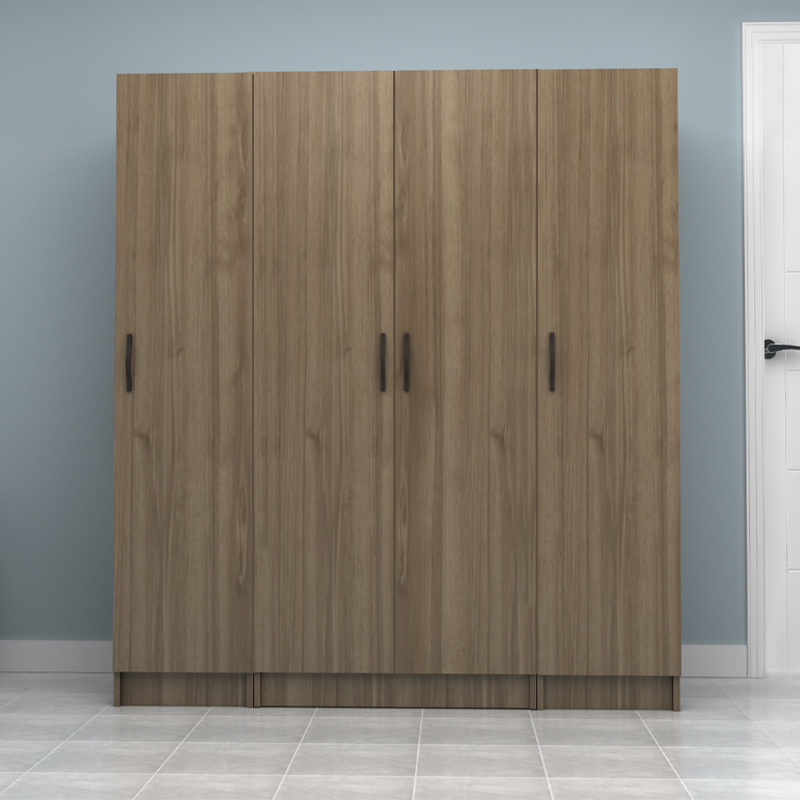 Ντουλάπα ρούχων τετράφυλλη χρώμα καρυδί 4