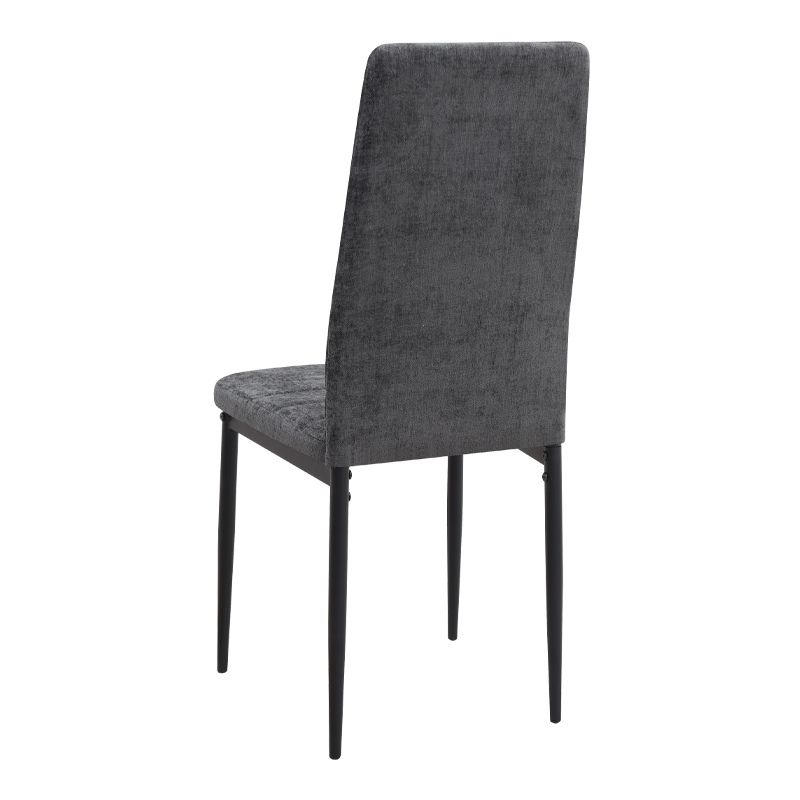 Σετ τραπεζαρία 5τμχ - Mdf - ύφασμα χρώμα σκούρο γκρι σκυροδέματος - γκρι 3