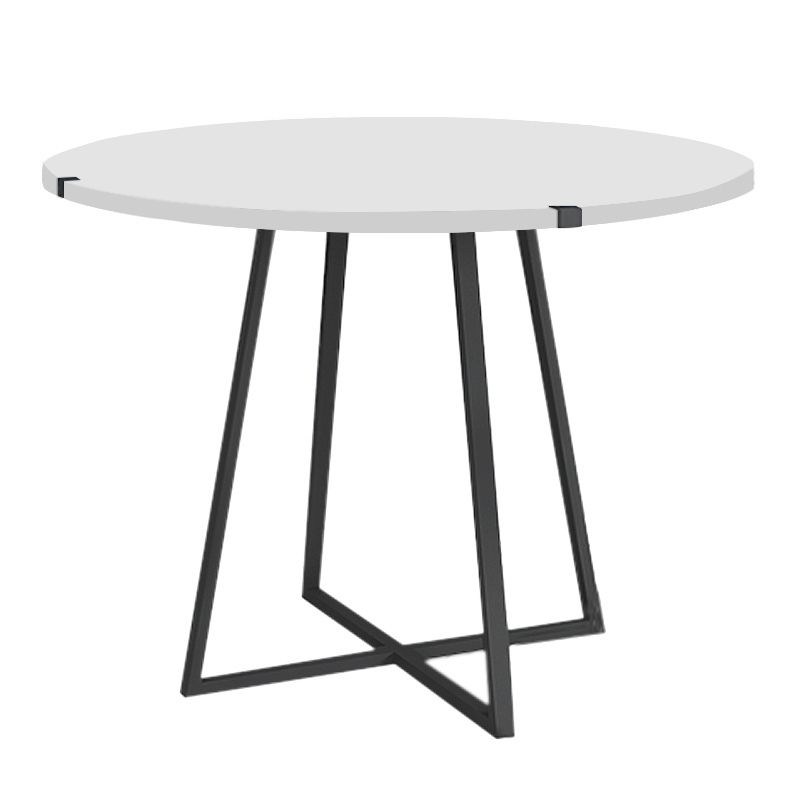 Σετ τραπεζαρία 5τμχ - χρώμα λευκό - λευκό/φυσικό πόδι Ø100x78εκ. 4