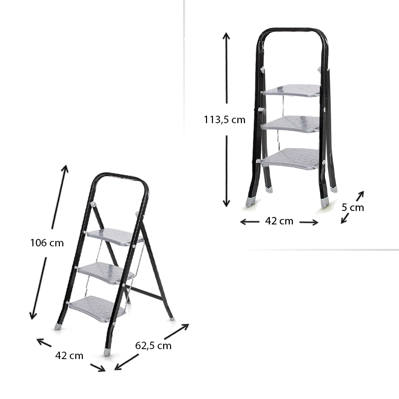 Σκαλοσκαμπό Class Perilla μεταλλικό 3 σκαλιών 69εκ. 2