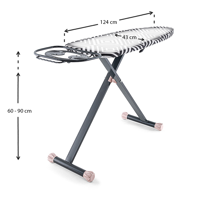 Σιδερώστρα ρούχων Valeria Perilla μεταλλική χρώμα ανθρακί 124x43x90εκ. 3
