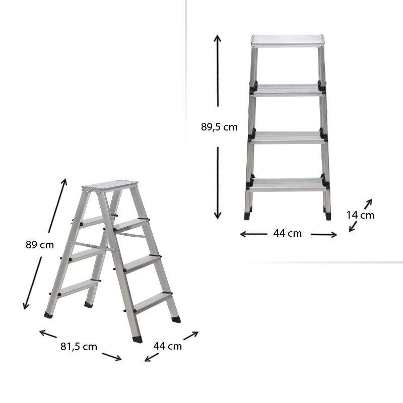 Σκάλα Double Step Perilla αλουμινίου 4+4 σκαλοπάτια 82,5εκ. 3