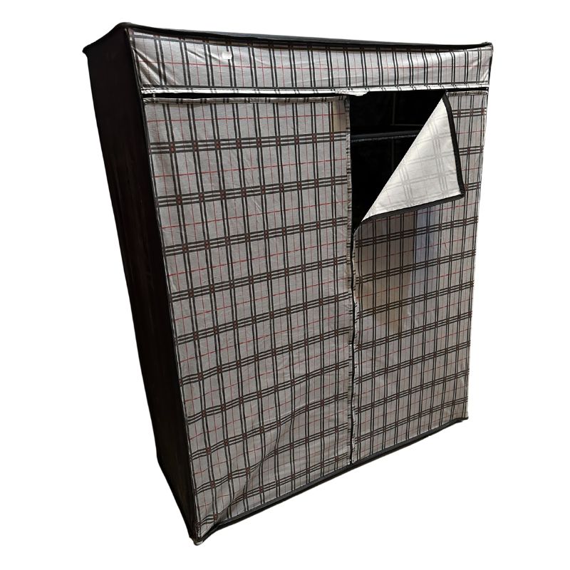 Ντουλάπα υφασμάτινη με φερμουάρ χρώμα γκρι