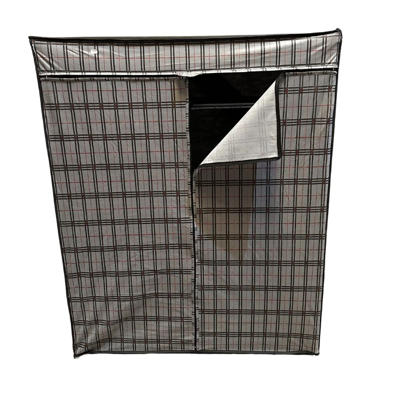 Ντουλάπα υφασμάτινη με φερμουάρ χρώμα γκρι 2